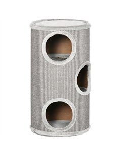 PawHut Cat Climbing Frame, Covered with Sisal, Cosy Platform - Light Grey