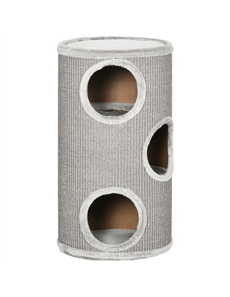 PawHut Cat Climbing Frame, Covered with Sisal, Cosy Platform - Light Grey - pic 148952 | FastDaddyshop