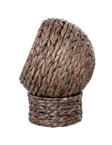 PawHut Wicker Cat Bed, Raised Rattan Cat Basket with Cylindrical Base, Soft Washable Cushion, 42 x 33 x 52cm - Brown