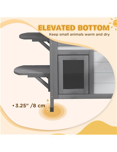 PawHut 2-Story Indoor or Outdoor Cat House W/ Escape Door, Cat Shelter, White