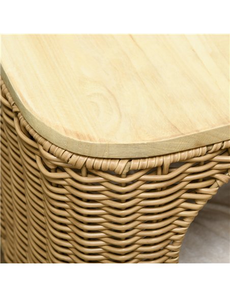PawHut Elevated Design Wicker Cat House with Washable Cushion, Light Brown - pic 149130 | FastDaddyshop