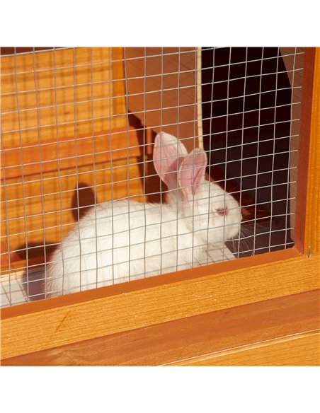 PawHut Rabbit Hutch Outdoor Guinea Pig Hutch Wooden Pet Cage Run 2-Tier with Opening Top, 90 x 45 x 80cm - pic 149193 | FastDaddyshop