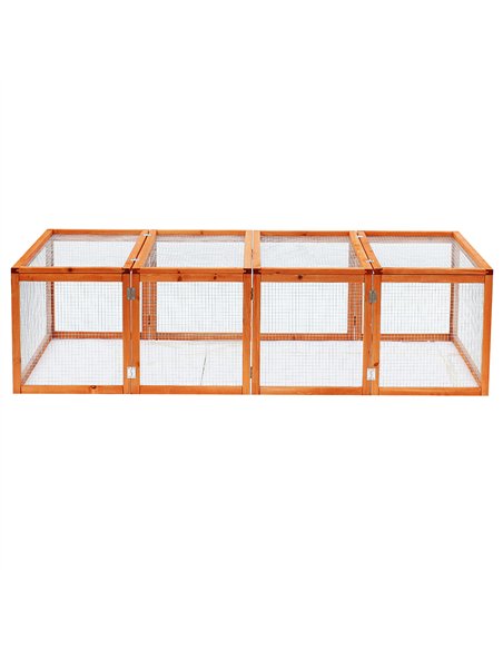 PawHut Wooden Rabbit Hutch Cage 6ft with Wire Mesh, Openable Roof, Play Space for Outdoor, Natural Wood Finish - pic 149211 | FastDaddyshop