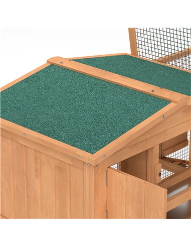 Pawhut Wooden Rabbit Hutch Guinea Pig hutch House 2 Tier with Rabbit Run for Outdoor Garden Backyard, 85 x 24 x 57cm