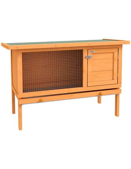 PawHut Rabbit Hutch Outdoor Guinea Pig Hutch Bunny Cage Shelter Outdoor, 90 x 45 x 65cm - pic 149222 | FastDaddyshop