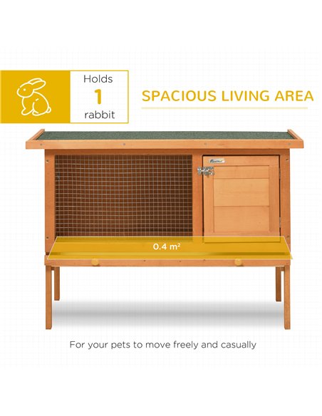 PawHut Rabbit Hutch Outdoor Guinea Pig Hutch Bunny Cage Shelter Outdoor, 90 x 45 x 65cm - pic 149225 | FastDaddyshop