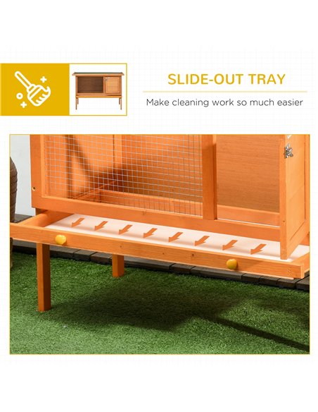 PawHut Rabbit Hutch Outdoor Guinea Pig Hutch Bunny Cage Shelter Outdoor, 90 x 45 x 65cm - pic 149227 | FastDaddyshop