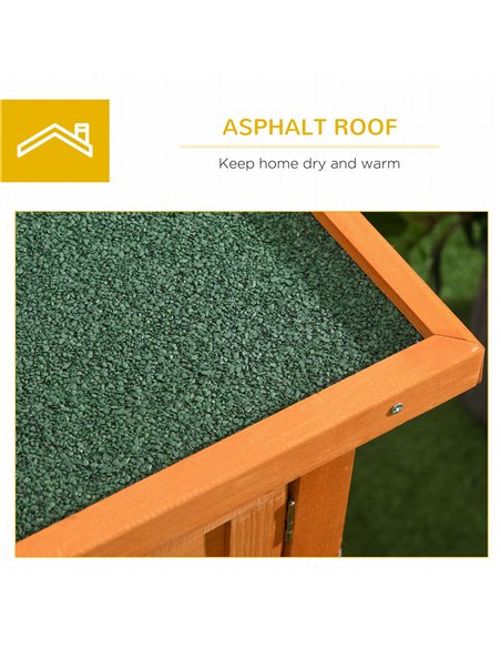 PawHut Rabbit Hutch Outdoor Guinea Pig Hutch Bunny Cage Shelter Outdoor, 90 x 45 x 65cm - pic 149228 | FastDaddyshop