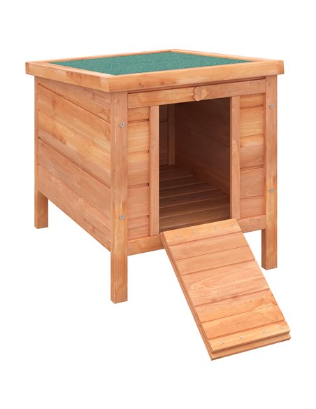 PawHut Wooden Rabbit Hutch Outdoor, Guinea Pig Hutch, Rabbit Hideaway, Cat House, Bunny Cage Small Animal House 51 x 42 x 43 cm, - pic 149231 | FastDaddyshop