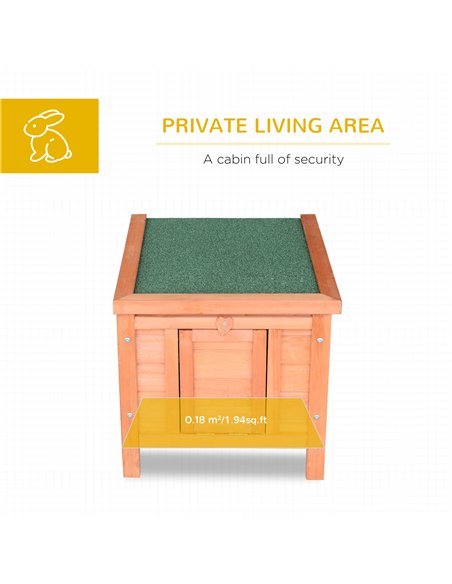 PawHut Wooden Rabbit Hutch Outdoor, Guinea Pig Hutch, Rabbit Hideaway, Cat House, Bunny Cage Small Animal House 51 x 42 x 43 cm, - pic 149234 | FastDaddyshop