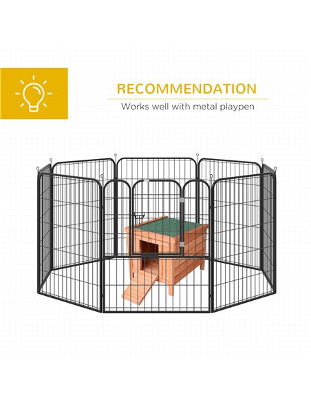 PawHut Wooden Rabbit Hutch Outdoor, Guinea Pig Hutch, Rabbit Hideaway, Cat House, Bunny Cage Small Animal House 51 x 42 x 43 cm, - pic 149237 | FastDaddyshop