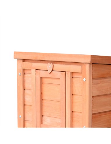 PawHut Wooden Rabbit Hutch Outdoor, Guinea Pig Hutch, Rabbit Hideaway, Cat House, Bunny Cage Small Animal House 51 x 42 x 43 cm,