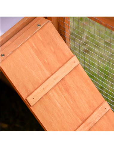 PawHut Large Rabbit Hutch Outdoor, Guinea Pig Hutch, Wooden Small Animal House, with Rabbit Run, 215 x 63 x 97 cm