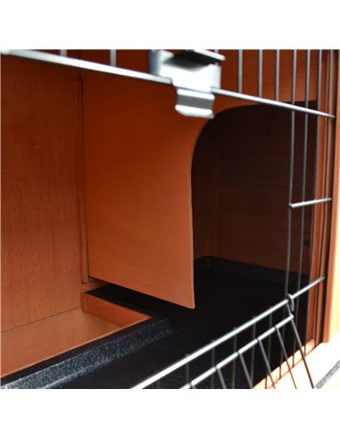 PawHut Rabbit Hutch Outdoor Guinea Pig Hutch 2-Tier Bunny Cage with No-Leak Tray 100.5 x 55 x 101 cm