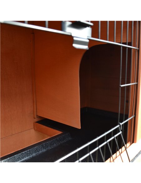 PawHut Rabbit Hutch Outdoor Guinea Pig Hutch 2-Tier Bunny Cage with No-Leak Tray 100.5 x 55 x 101 cm - pic 149311 | FastDaddyshop