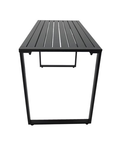 Outsunny 3Pcs Outdoor Dining Set Metal Beer Table Bench Patio Garden Yard Black