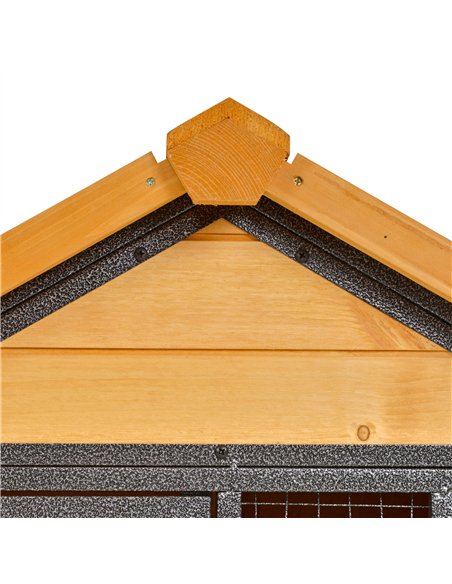 PawHut Rabbit Hutch Guinea Pig Hutch Wood-metal Elevated Guinea Pig House Pet Bunny Cage for Outdoor 122 x 63 x 92cm Light Yello - pic 149347 | FastDaddyshop