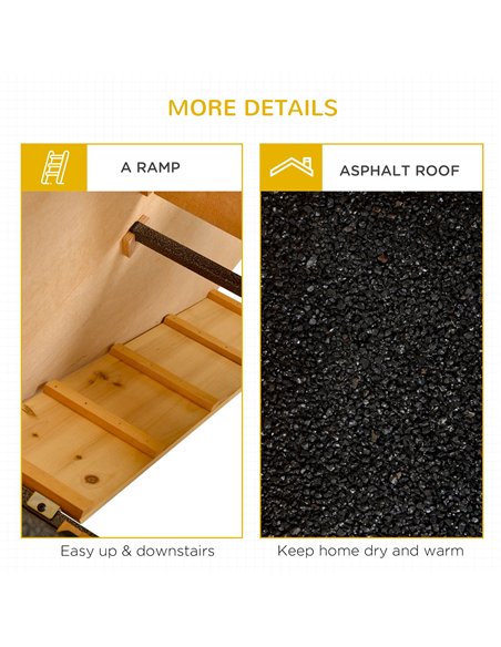 PawHut Guinea Pig Hutch Rabbit Hutch Wood-metal Elevated Pet House Bunny Cage with No-Leak Tray Ramp Openable Roof Outdoor 89.5  - pic 149355 | FastDaddyshop
