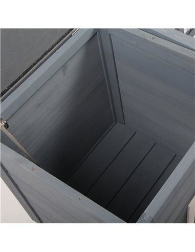 PawHut Rabbit Hutch Outdoor, Guinea Pig House, Bunny Run Cage with Openable Top for 1-2 Rabbits, 123 x 120 x 52cm, Grey