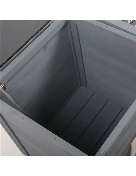PawHut Rabbit Hutch Outdoor, Guinea Pig House, Bunny Run Cage with Openable Top for 1-2 Rabbits, 123 x 120 x 52cm, Grey - pic 149391 | FastDaddyshop