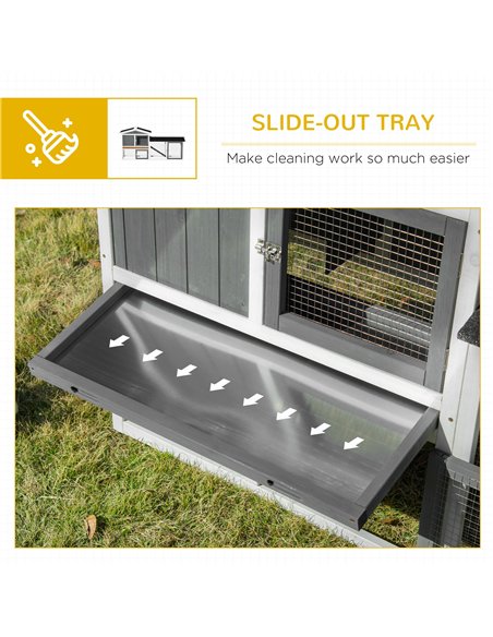 PawHut Rabbit Hutch Outdoor, 2-Tier Guinea Pig Hutch, Wooden Small Animal House with Rabbit Run Box, Slide-out Tray, Ramp, 175.8 - pic 149442 | FastDaddyshop