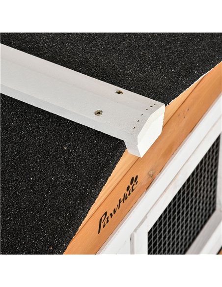 PawHut Rabbit Hutch Outdoor with Run Guinea Pig Hutch 2-Tier Bunny Cage w/ Wheels No-Leak Plastic Tray 157.4 x 53 x 99.5 cm - Ye - pic 149455 | FastDaddyshop