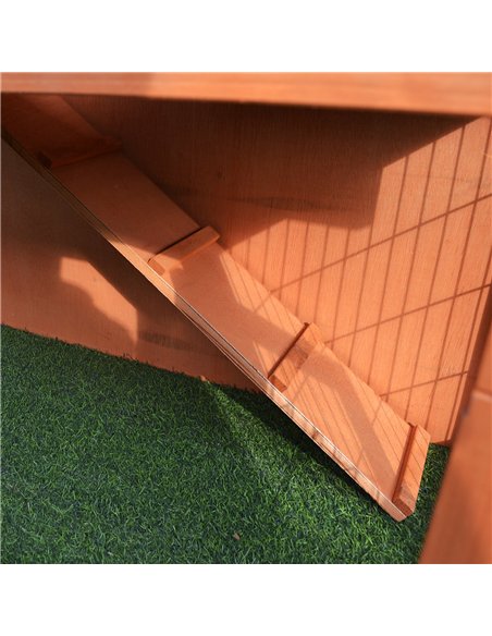 PawHut 2 Tier Rabbit Hutch Guinea Pig Hutch Ferret Cage with Ramp Slide Out Tray for Indoor Outdoor 100.5 x 55 x 101 cm - pic 149489 | FastDaddyshop