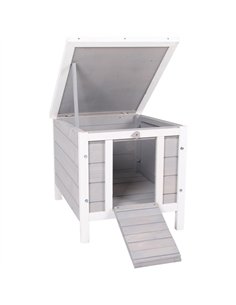 PawHut Wooden Rabbit Hutch Outdoor, Guinea Pig Hutch, Rabbit Hideaway, Cat House, Bunny Cage Small Animal House 51 x 42 x 43 cm,