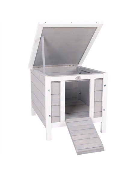 PawHut Wooden Rabbit Hutch Outdoor, Guinea Pig Hutch, Rabbit Hideaway, Cat House, Bunny Cage Small Animal House 51 x 42 x 43 cm, - pic 149492 | FastDaddyshop