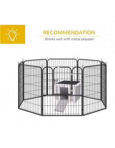 PawHut Wooden Rabbit Hutch Outdoor, Guinea Pig Hutch, Rabbit Hideaway, Cat House, Bunny Cage Small Animal House 51 x 42 x 43 cm,