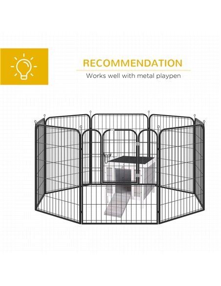 PawHut Wooden Rabbit Hutch Outdoor, Guinea Pig Hutch, Rabbit Hideaway, Cat House, Bunny Cage Small Animal House 51 x 42 x 43 cm, - pic 149498 | FastDaddyshop