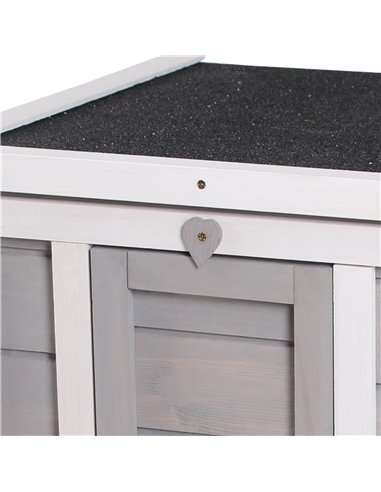 PawHut Wooden Rabbit Hutch Outdoor, Guinea Pig Hutch, Rabbit Hideaway, Cat House, Bunny Cage Small Animal House 51 x 42 x 43 cm,