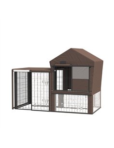 PawHut Rabbit Hutch Cover, Water-Resistant Pets Cage Protector, Breathable Guinea Pig Cage Cover - Brown