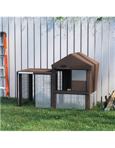 PawHut Rabbit Hutch Cover, Water-Resistant Pets Cage Protector, Breathable Guinea Pig Cage Cover - Brown 2