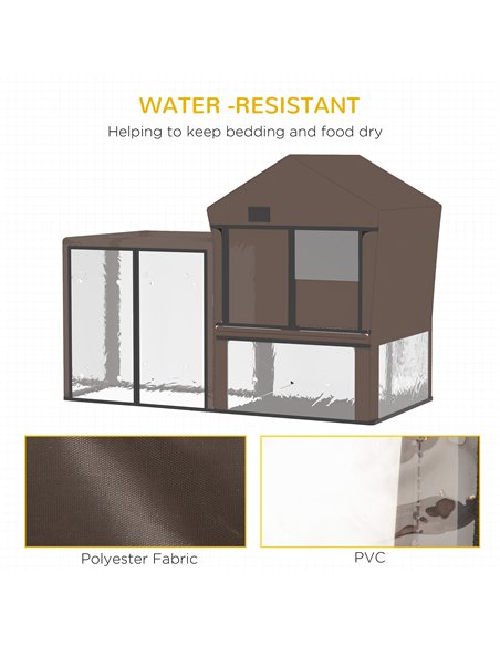 PawHut Rabbit Hutch Cover, Water-Resistant Pets Cage Protector, Breathable Guinea Pig Cage Cover - Brown - pic 149504 | FastDaddyshop