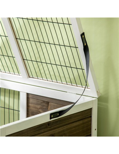PawHut Wooden Rabbit Hutch, Guinea Pig Cage, with Removable Tray, Openable Roof - pic 149571 | FastDaddyshop