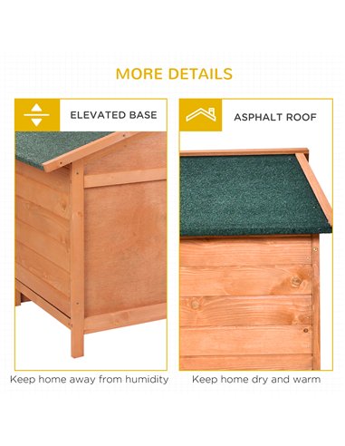 PawHut Wooden Rabbit Hutch Outdoor, Guinea Pig Hutch, Detachable Pet House Animal Cage with Openable Run & Roof Lockable Door Sl