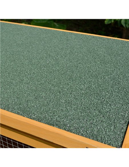 PawHut Rabbit Hutch Outdoor Guinea Pig Hutch House Small Animal Bunny Cage w/ Openable Roof, 115 x 44 x 65 cm - pic 149653 | FastDaddyshop