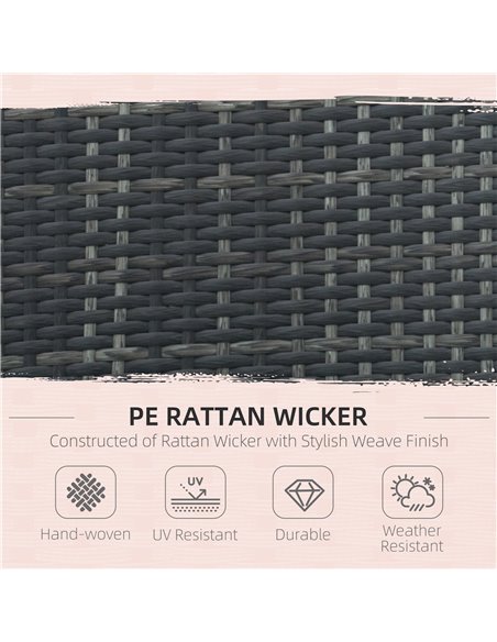 Outsunny 7 Pieces PE Rattan Garden Dining Set with Glass Top and Cushions, Grey - pic 14967 | FastDaddyshop