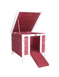 PawHut Wooden Rabbit Hutch 51 x 42 x 43 cm, Red