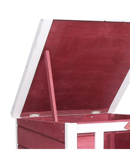 PawHut Wooden Rabbit Hutch 51 x 42 x 43 cm, Red - pic 149723 | FastDaddyshop