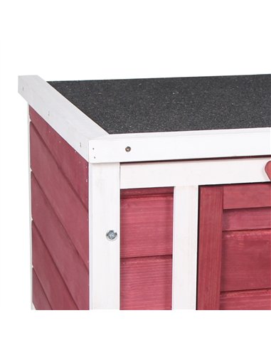PawHut Wooden Rabbit Hutch 51 x 42 x 43 cm, Red