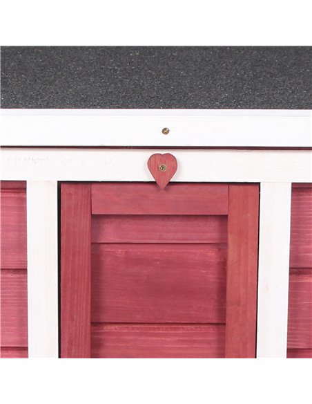 PawHut Wooden Rabbit Hutch 51 x 42 x 43 cm, Red - pic 149725 | FastDaddyshop