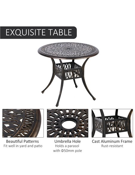 Outsunny 5-Piece Outdoor Furniture Dining Set with 4 Chairs, 1 Round Table & Umbrella Hole - pic 14982 | FastDaddyshop
