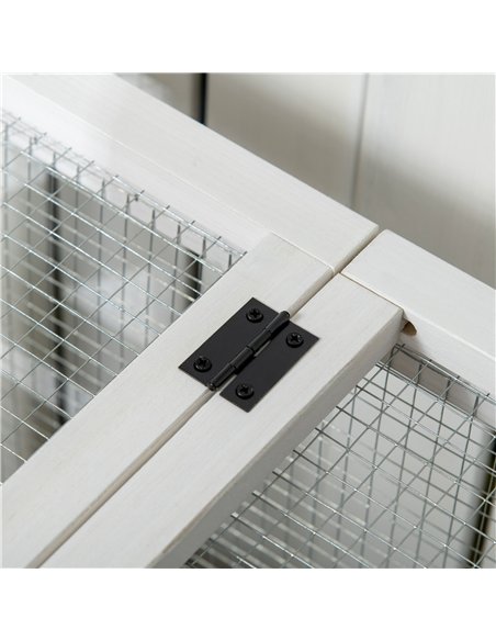 PawHut Wooden Rabbit Hutch, Guinea Pig Cage, with Removable Tray, Wheels - Yellow - pic 149823 | FastDaddyshop