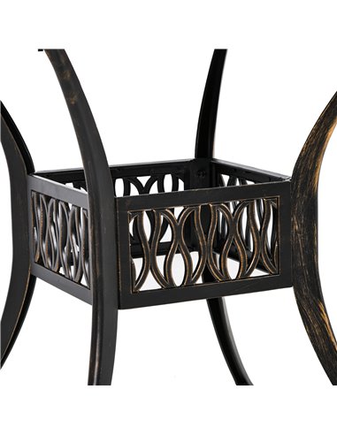 Outsunny 5-Piece Outdoor Furniture Dining Set with 4 Chairs, 1 Round Table & Umbrella Hole