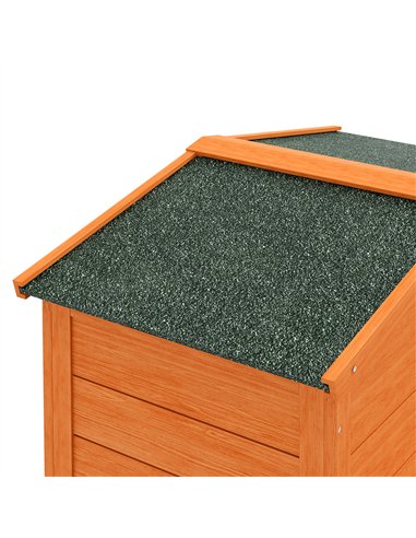 PawHut Two-Tier Rabbit Hutch with Run, Ramp, Slide-Out Tray, for Garden - Orange
