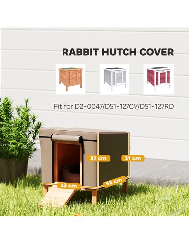 PawHut Waterproof Rabbit Hutch Cover for X-D2-0047 and Similar Model Rabbit Hutch, 43 x 52 x 37 cm, Brown
