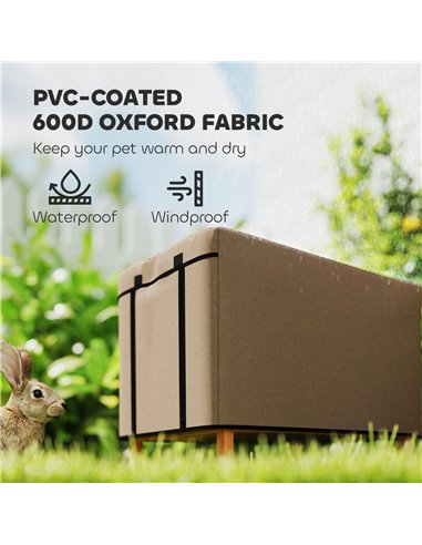 PawHut Waterproof Rabbit Hutch Cover for X-D2-0047 and Similar Model Rabbit Hutch, 43 x 52 x 37 cm, Brown