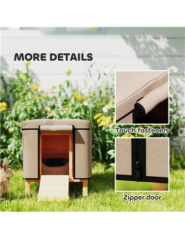 PawHut Waterproof Rabbit Hutch Cover for X-D2-0047 and Similar Model Rabbit Hutch, 43 x 52 x 37 cm, Brown